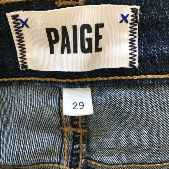 PAIGE Logo Hardware 5Pocket Hallie Destroyed Wash Verdugo Ankle Distressed Jeans - Picture 2 of 12